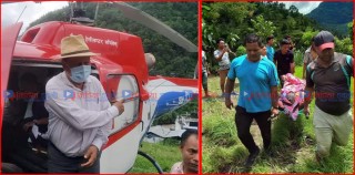 सिन्धुपाल्चोक घटना : कांग्रेस नेता बस्नेतले गरे हेलिकप्टरबाट घाइतेको उद्दार