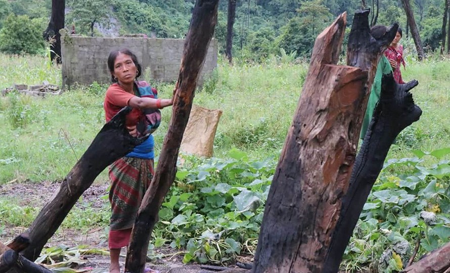 'मकै रुँघ्‍ने गोठ जले' भन्ने मन्त्रीले आज भने- त्रुटि भएर  चेपाङ बस्तीमा घर जले 