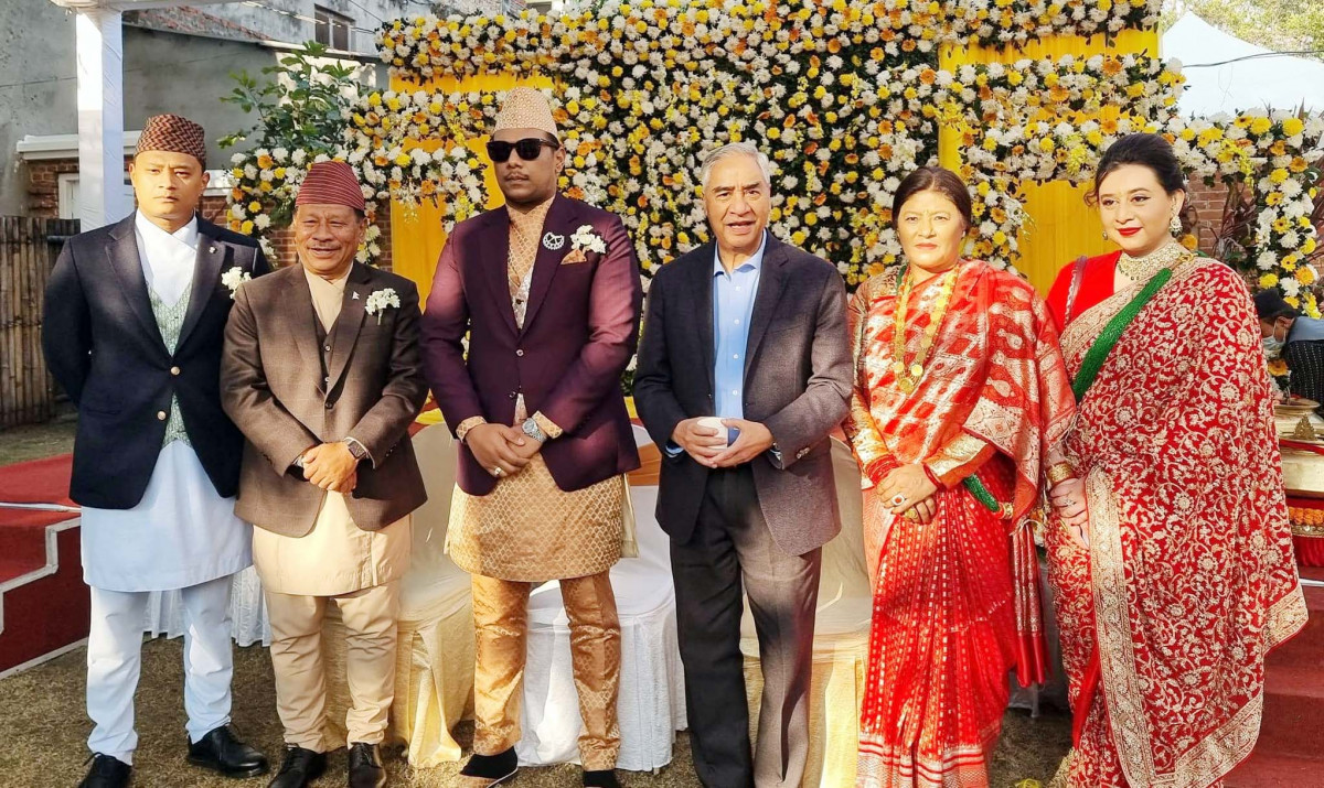 कांग्रेस नेता प्रकाशमान सिंहको छोराको बिहेमा प्रधानमन्त्री देउवा