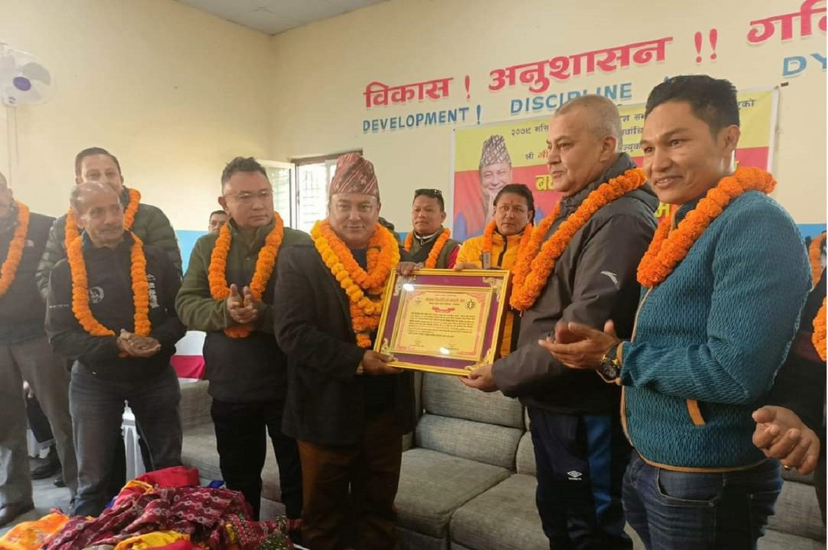 लगनखेल डोजोद्वारा नवनिर्वाचित प्रदेशसभा सदस्य मीनकृष्ण महर्जनलाई सम्मान