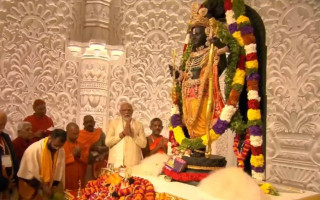 अयोध्यामा श्रीरामको मूर्तिको प्राण प्रतिष्ठा सम्पन्न, भोलिदेखि पूजाआजा