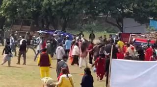 पोखरामा कोटीहोमको भूमिपुजन रोक्न खोज्दा झडप