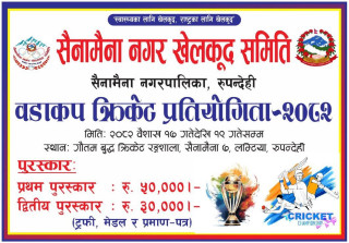खेलकुदको हबका रुपमा विकास हुुँदै गएको सैनामैनामा क्रिकेट प्रतियोगिता हुँदै
