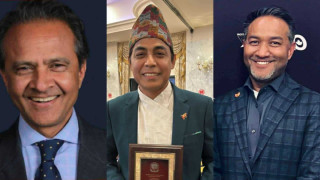 एनआरएन क्यानडाको अध्यक्ष पदका उम्मेदवार किरोज श्रेष्ठलाई डा. धरेल र इञ्जिनियर महर्जनको साथ